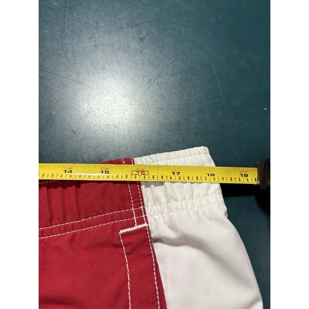 Vintage Y2K Nike Red Swim‎ Trunks Cargo Board Shorts Men's Medium Retro Baggy